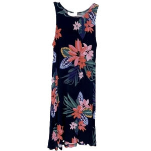 Imperfect dark floral dress Old Navy tropical print xs dress sleeveless black
